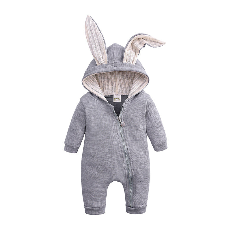 Wholesale Big Eared Rabbit Jumpsuit Hooded Zipper Baby Clothes